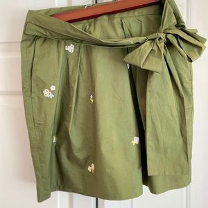 J. Crew floral embroidered skirt with bow